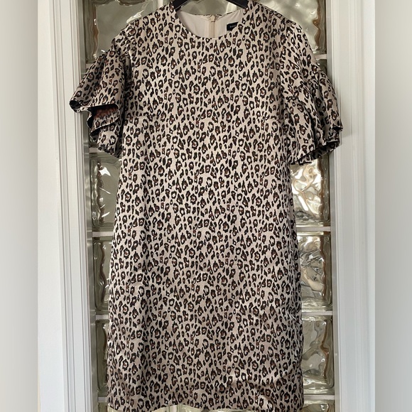 Banana Republic leopard ruffle bell sleeve dress - Picture 1 of 5
